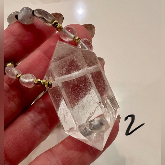 LAST ONE! DT Power Quartz + Labradorite Mala Pendant Necklace - Picture 4 of 10